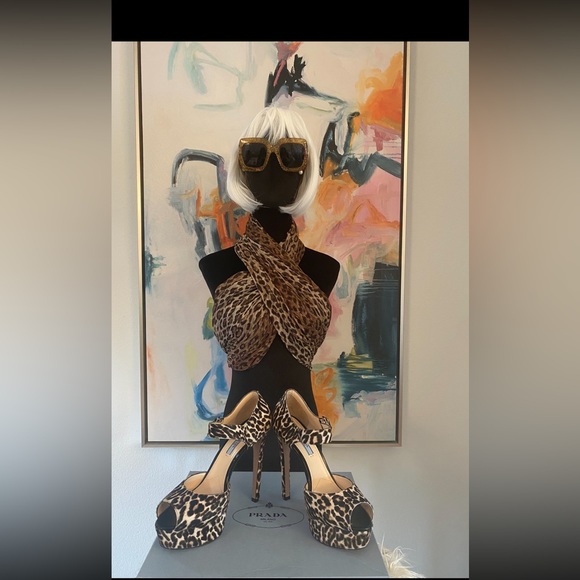 Prada Shoes - Prada
Leopard-Print Calf Hair Mary Jane Sandal size 40.